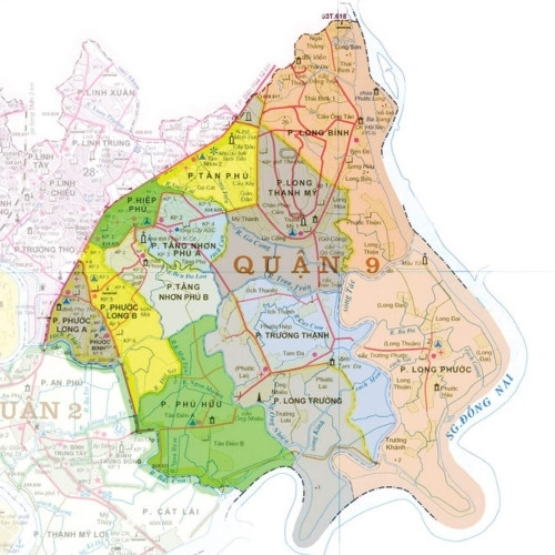 Bản đồ hành chính quận 9 TPHCM