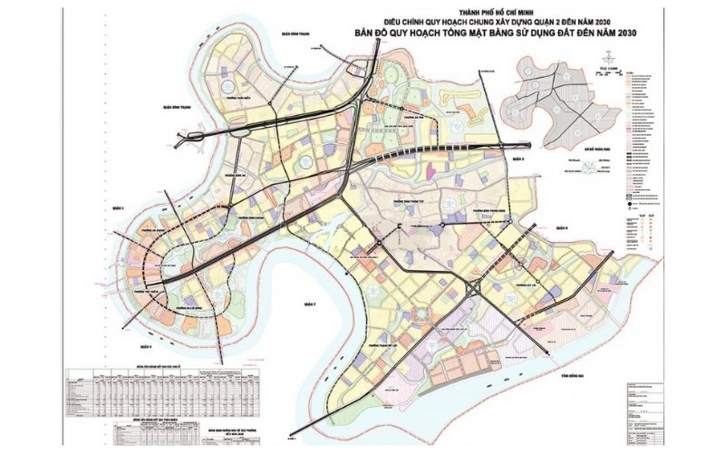 Bản đồ quy hoạch quận 2 đến năm 2030