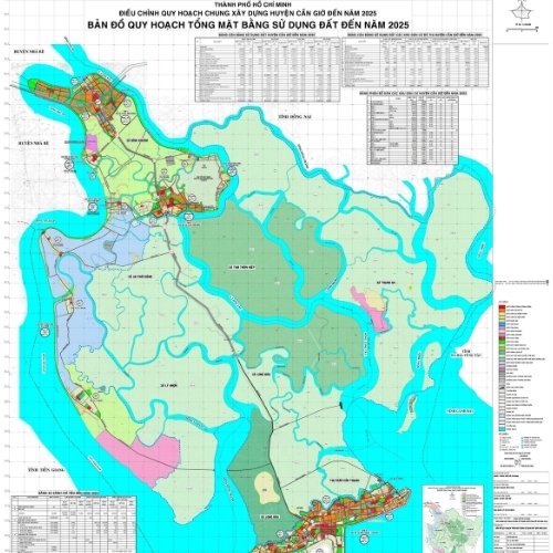 Bản đồ quy hoạch tổng mặt bằng sử dụng đất huyện Cần Giờ TPHCM