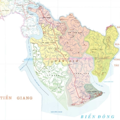 Bản đồ hành chính huyện Cần Giờ TPHCM