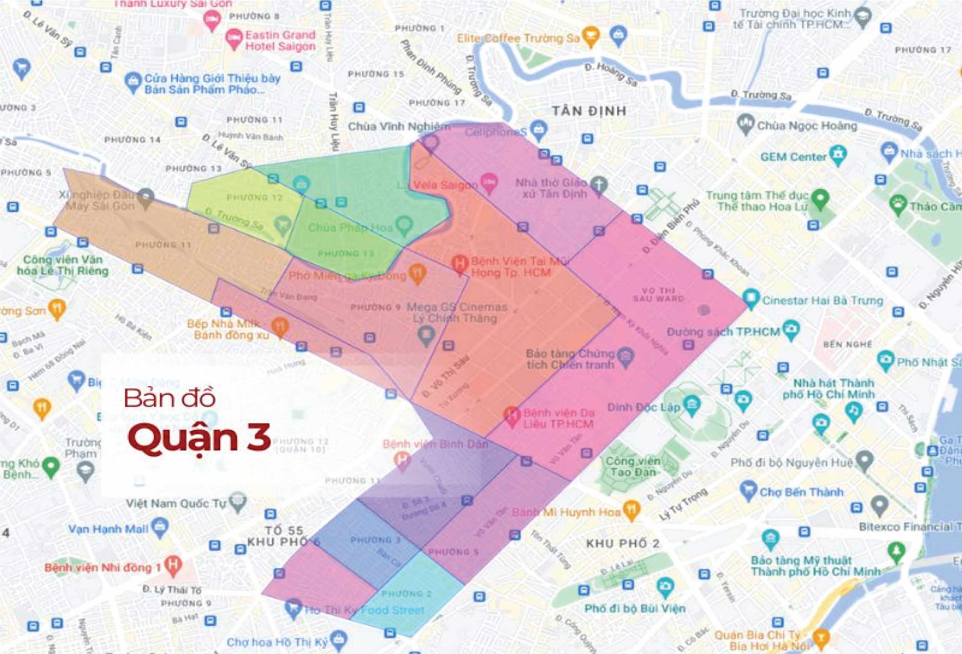 Vị trí địa lý quận 3 , TPHCM