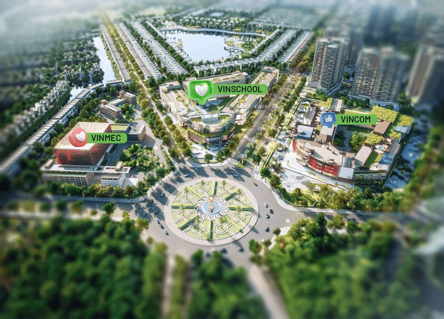 Cụm tiện ích trung tâm tại đô thị Vinhomes Hậu Nghĩa