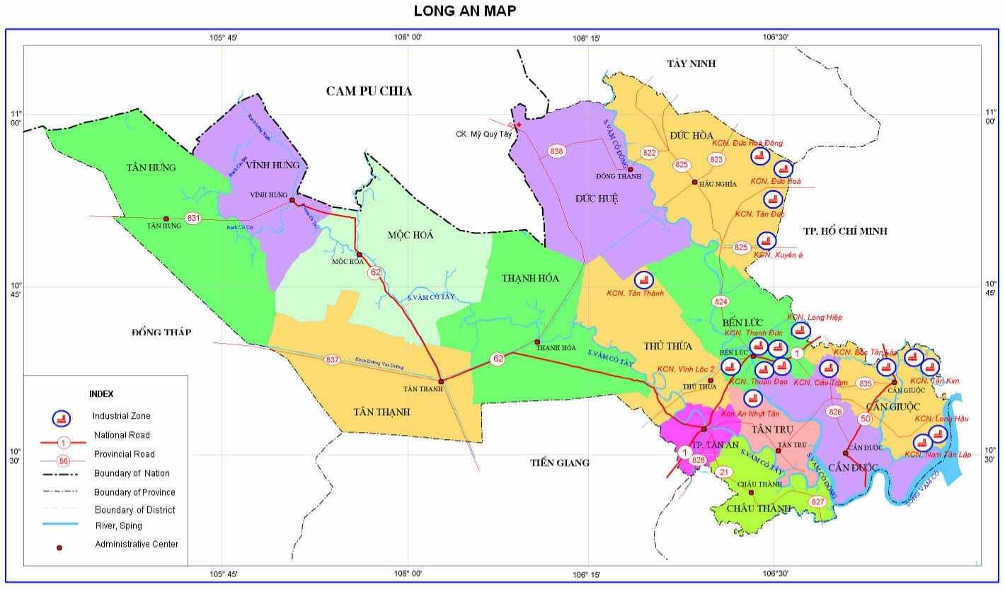 Bản đồ tỉnh Long An