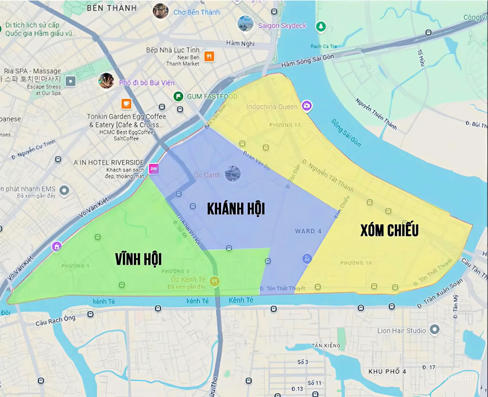 Các phường ở Quận 4 sau khi sáp nhập